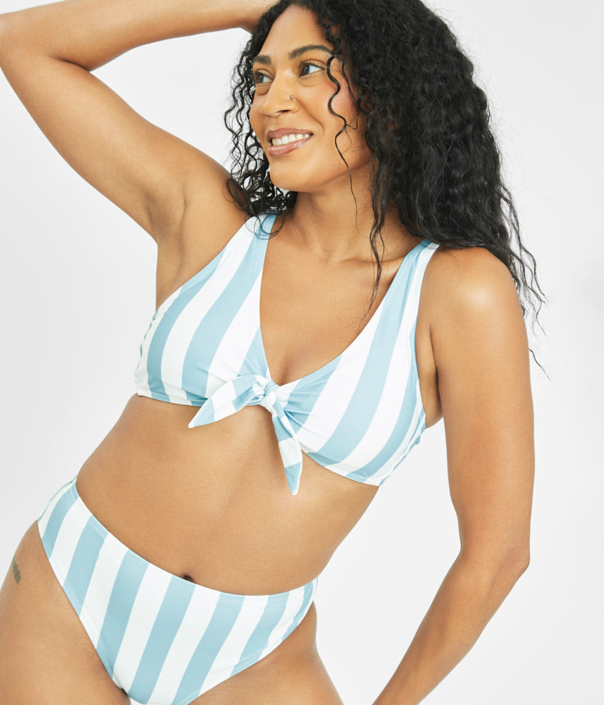 The Plunge Bralette & Bikini Swim Bundle: Cabana Stripe