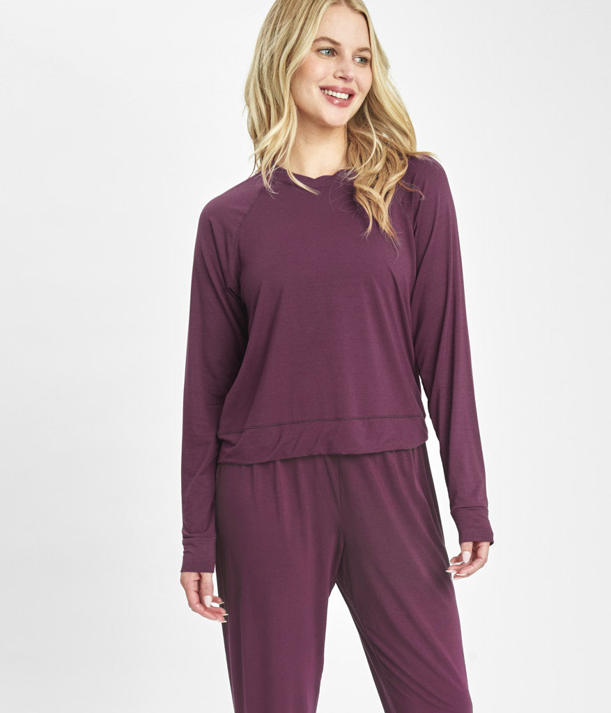 The All-Day Crew Long-Sleeve: Plum