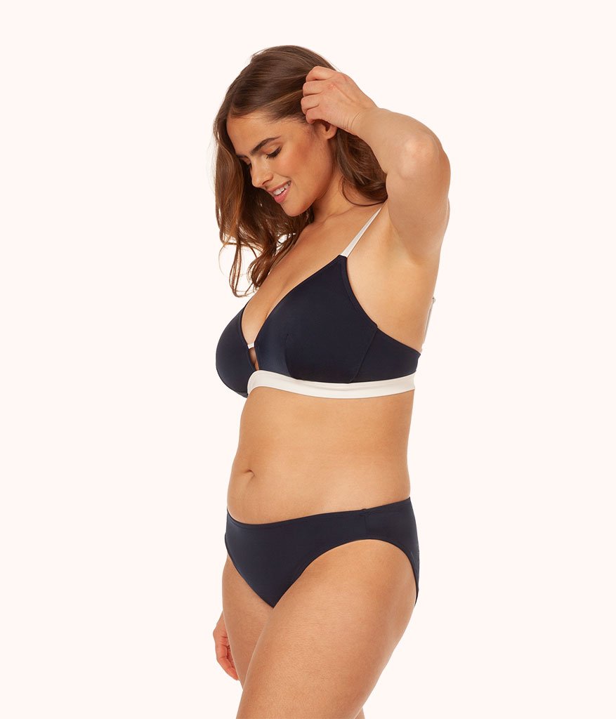 The Swim Busty Bralette: Navy/White