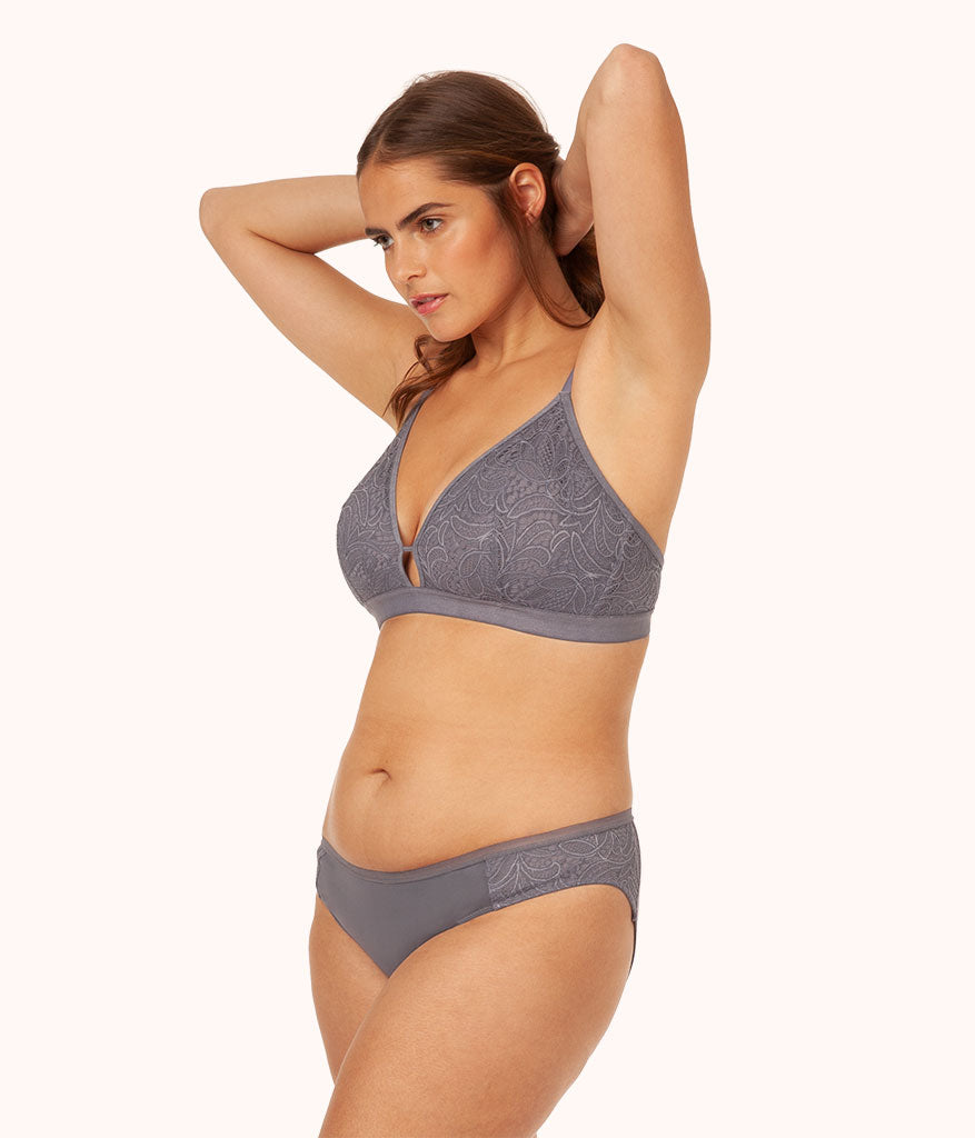 The Palm Lace Busty Bralette: Smoke