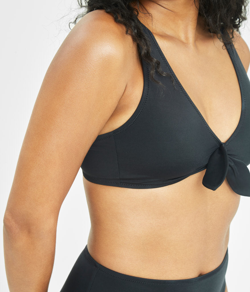 The Swim Plunge Bralette: Jet Black