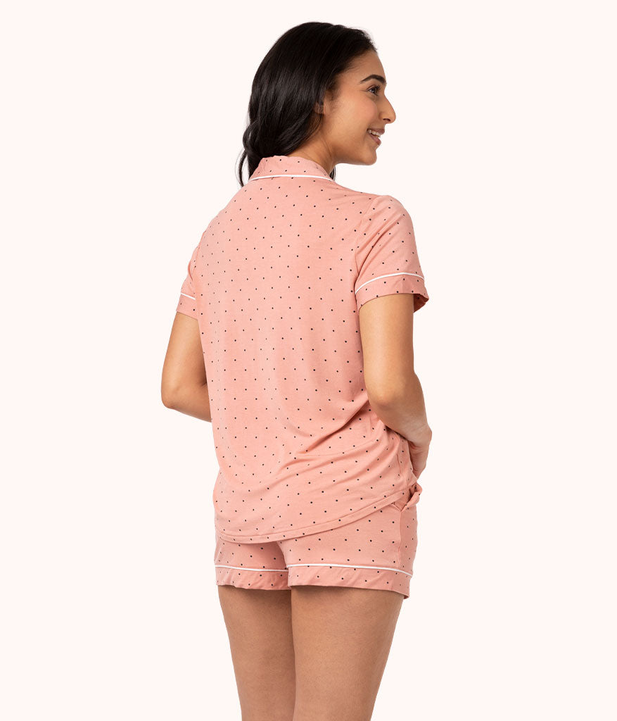 The All-Day Lounge Short: Pepper Dot/Shell Pink