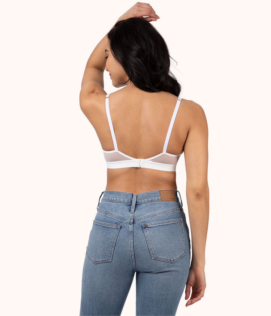 The Crochet Lace Deep V No-Wire Push-Up: Fresh White