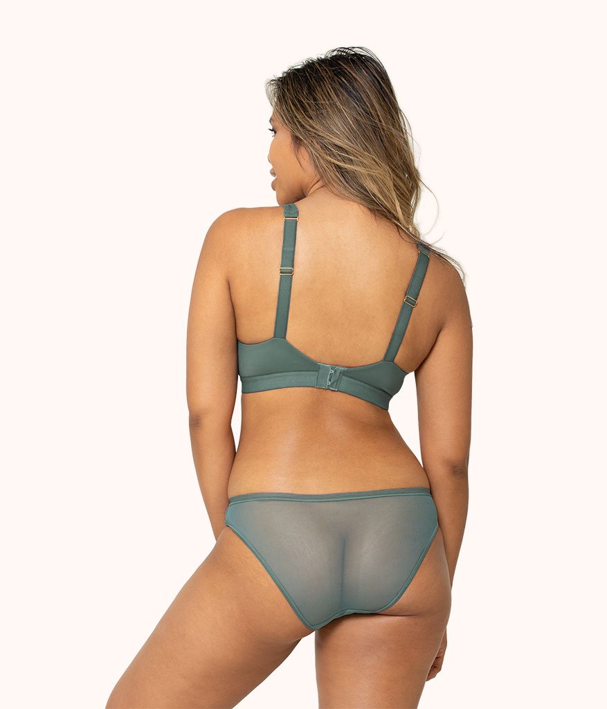 The Eco Deep V Bralette: Harbor Green