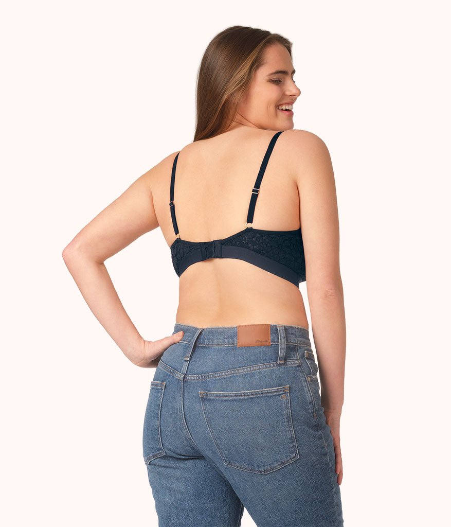 The Floral Lace Busty Bralette: Night Sky