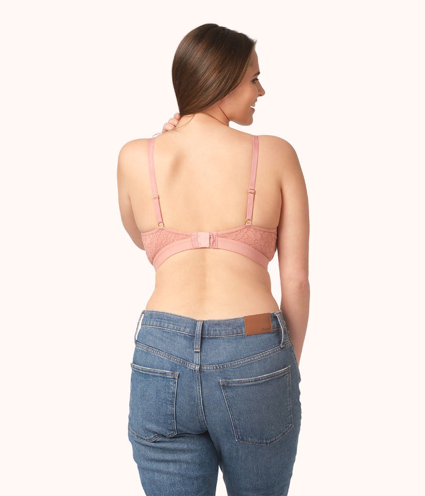 The Floral Lace Busty Bralette: Shell Pink