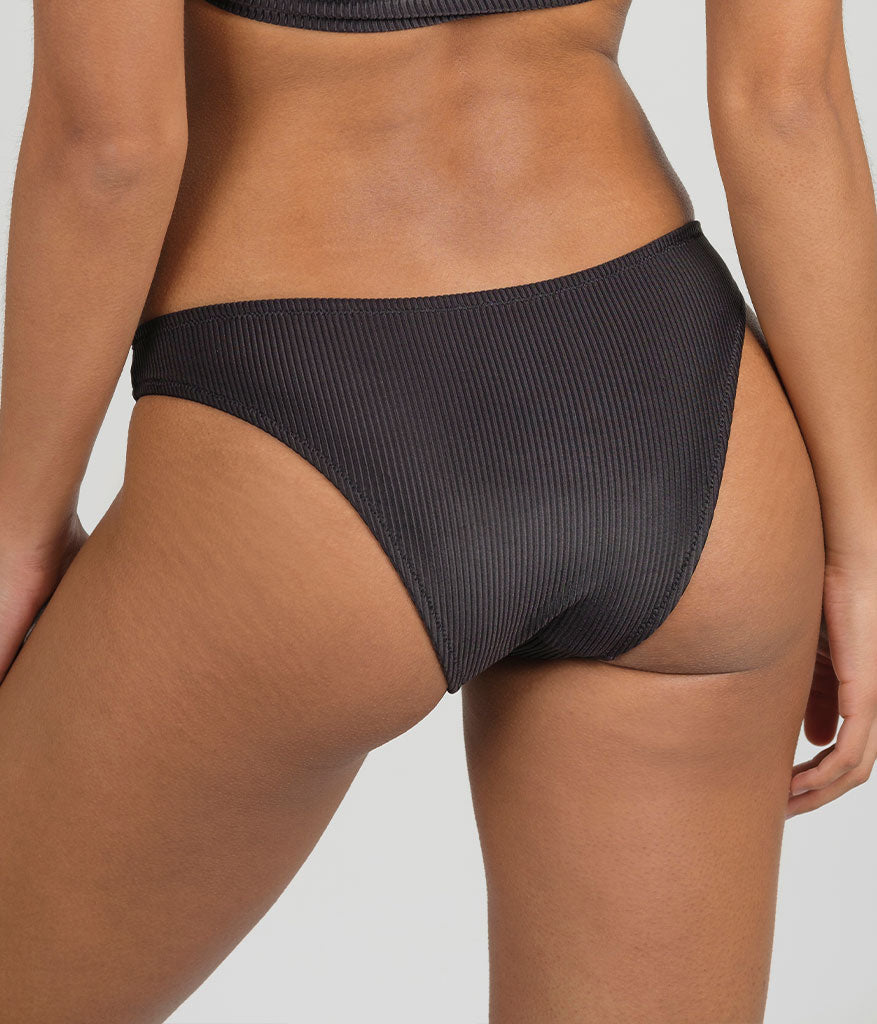 The Ribbed Plunge Bralette & Cheeky Swim Bundle: Jet Black