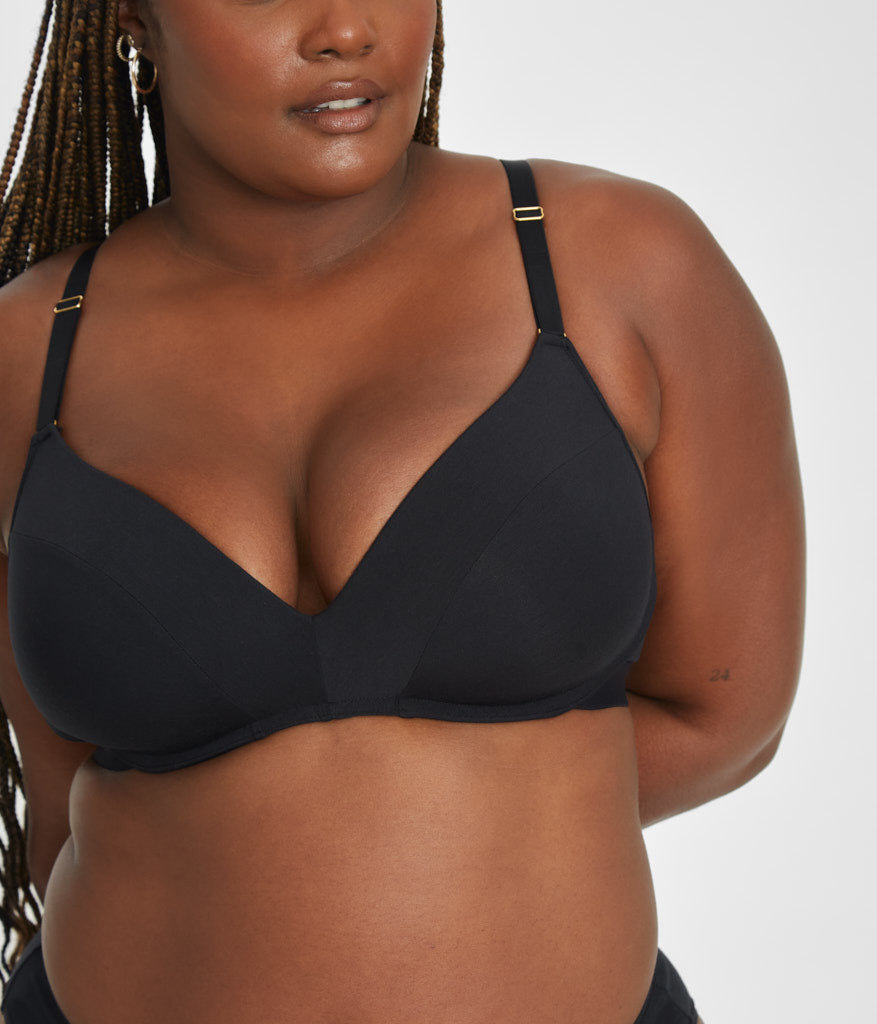The All-Day No-Wire Push-Up Trio: Heather Gray/Jet Black/Toasted Almond