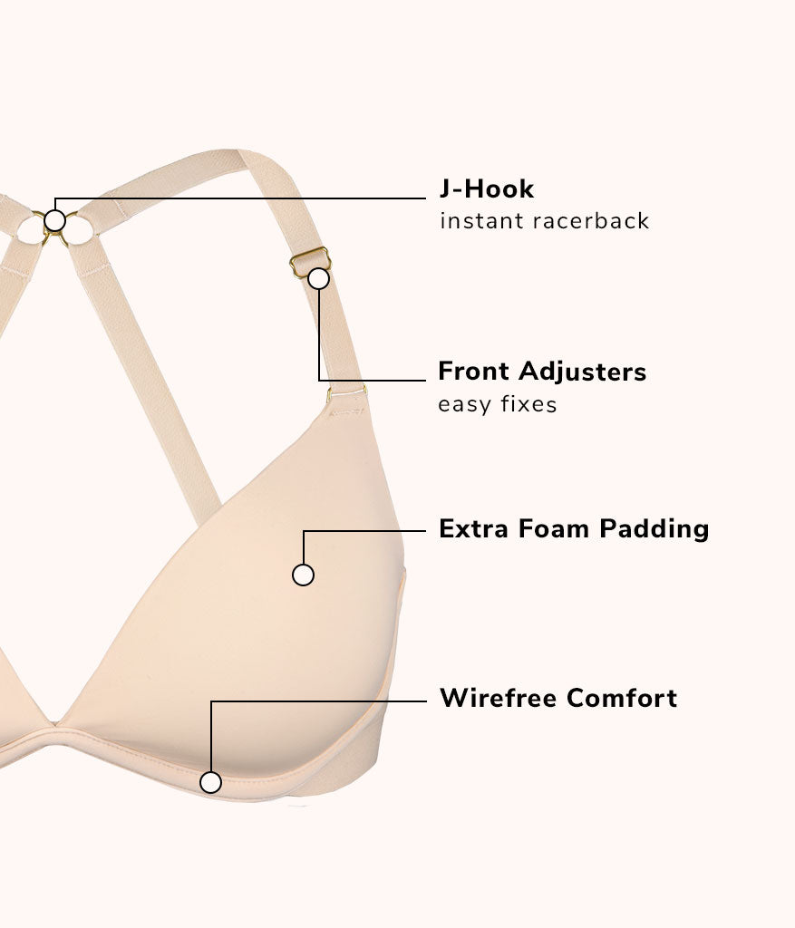 The Deep V No-Wire Push-Up Bundle: Toasted Almond/Jet Black