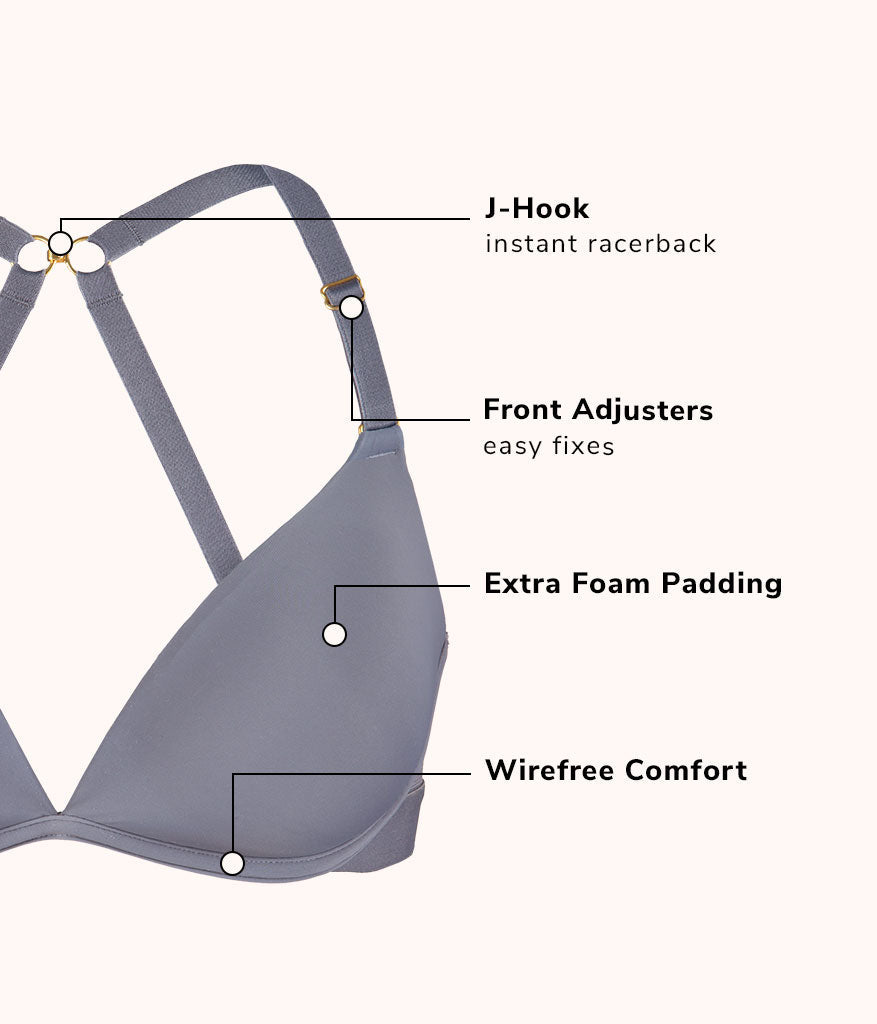 The Deep V No-Wire Push-Up Bundle: Jet Black/Smoke