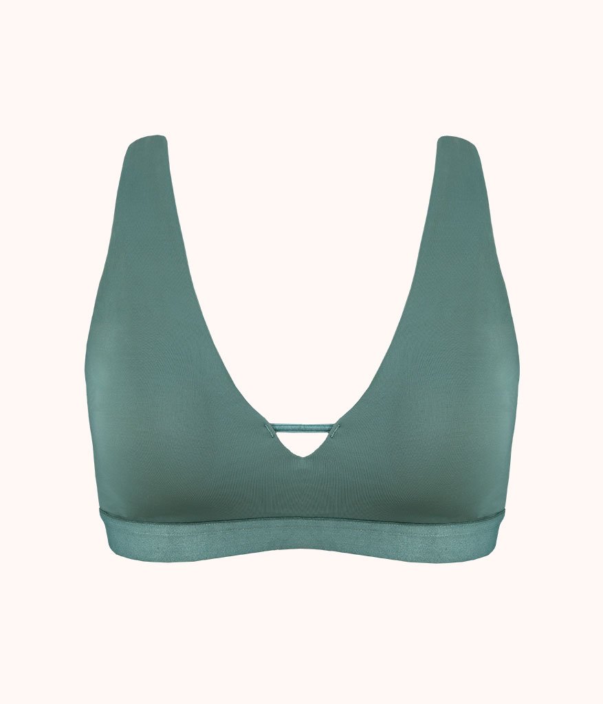 The Eco Deep V Bralette: Harbor Green