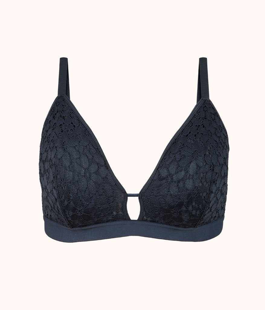 The Floral Lace Busty Bralette: Night Sky