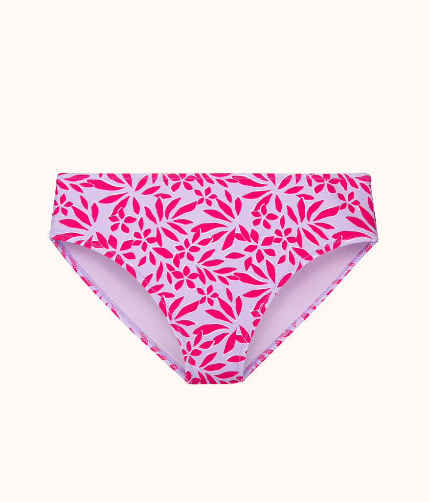 The Swim High Waist Bikini Bottom: Retro Palm Print