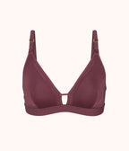The Mesh Trim Nursing Bralette: Plum