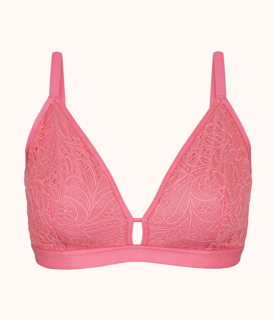 The Palm Lace Busty Bralette: Pink Hibiscus