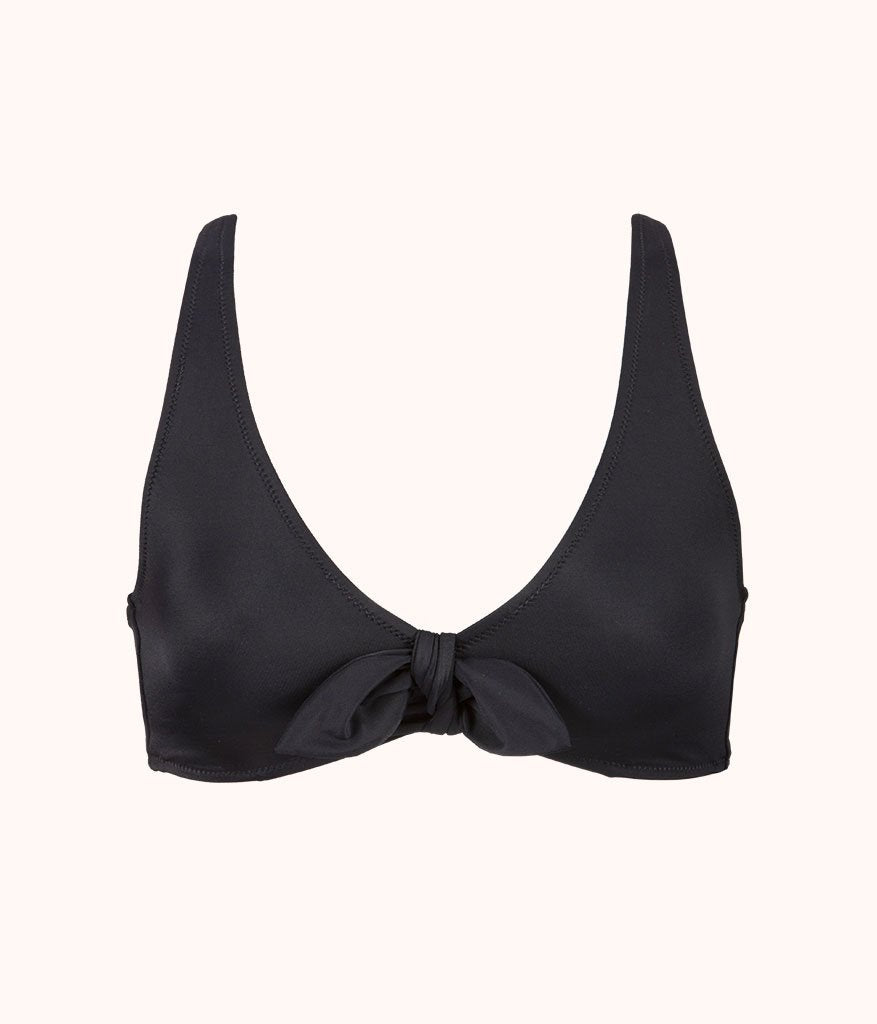 The Swim Plunge Bralette: Jet Black