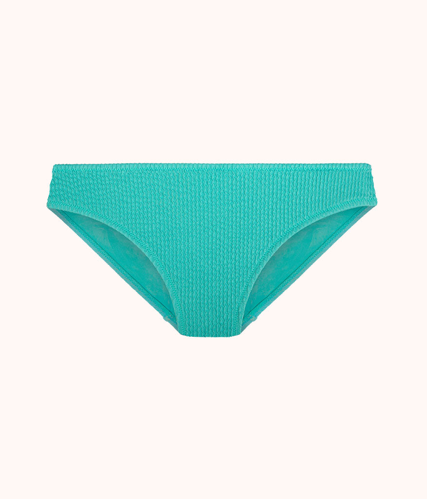 The Swim Ruched Bikini Bottom: Aquamarine
