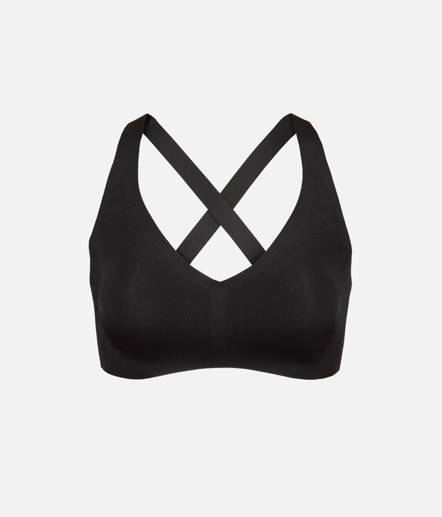 The Sleek Crossback Bralette: Jet Black
