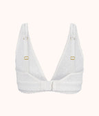 The Crochet Lace Plunge Bralette: Fresh White