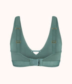 The Eco Deep V Bralette: Harbor Green