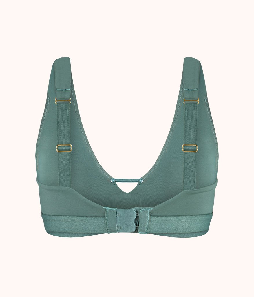 The Eco Deep V Bralette: Harbor Green