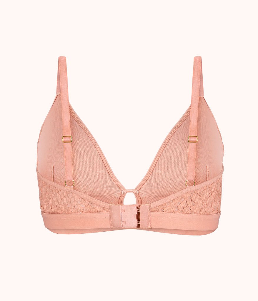 The Floral Lace Busty Bralette: Shell Pink