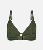 The Mesh Trim Bralette: Rich Olive
