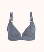 The Mesh Trim Padded Bralette: Smoke