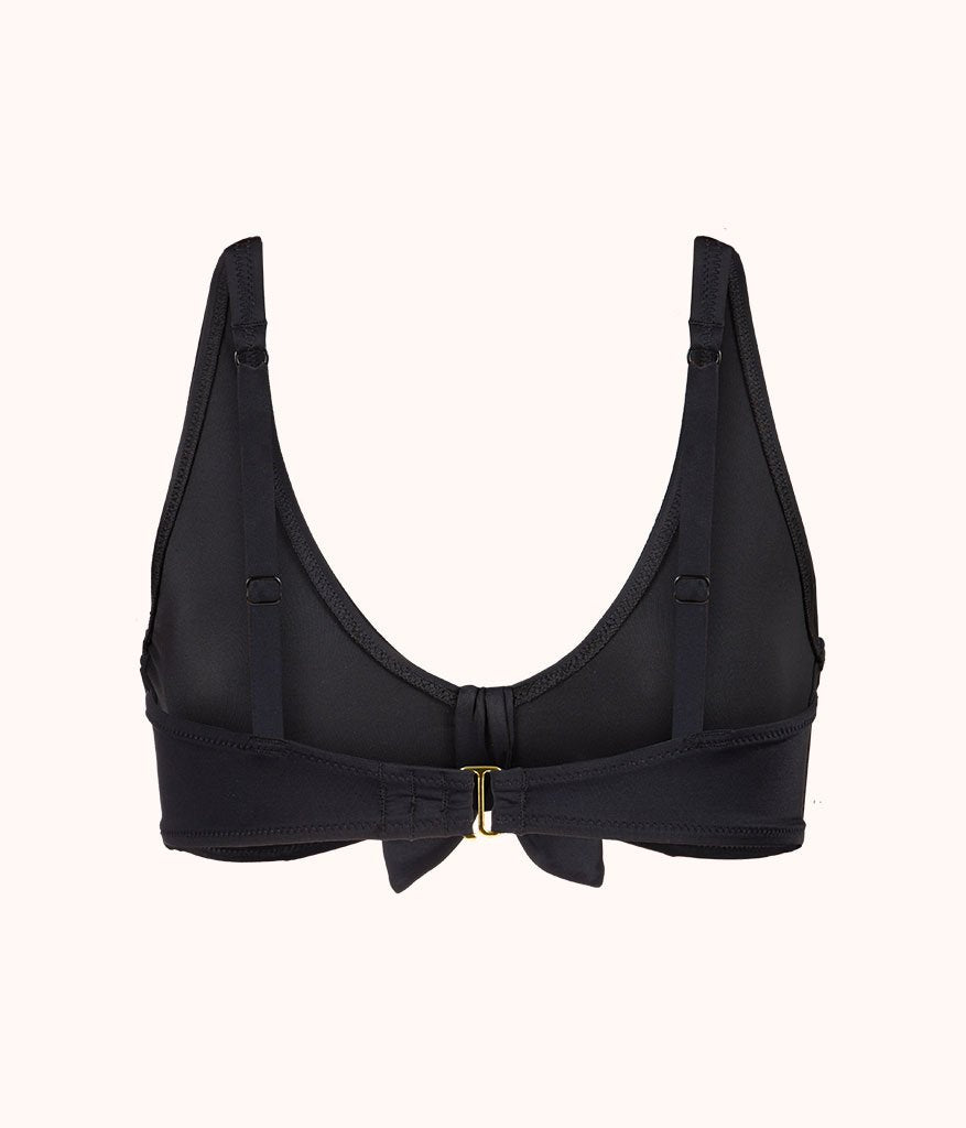 The Swim Plunge Bralette: Jet Black
