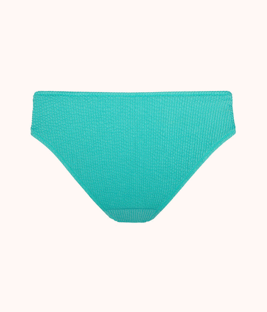The Swim Ruched High Waist Bikini Bottom: Aquamarine