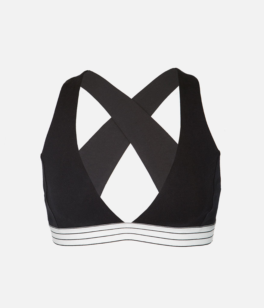 The Cross Back Bralette: Jet Black
