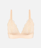 The Long-Lined Lace Bralette: Toasted Almond