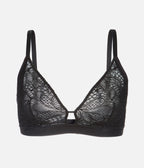 The Palm Lace Busty Bralette: Jet Black