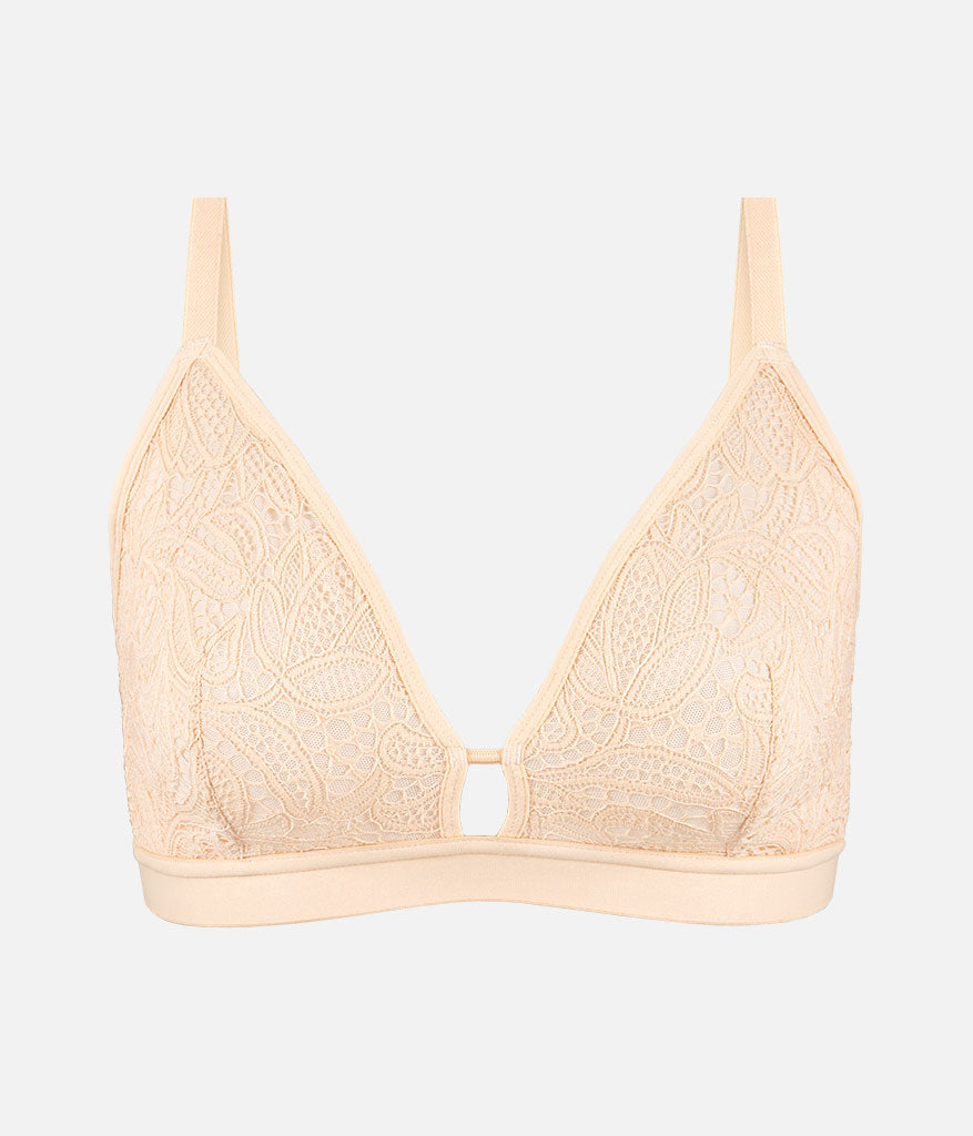 The Palm Lace Busty Bralette: Toasted Almond