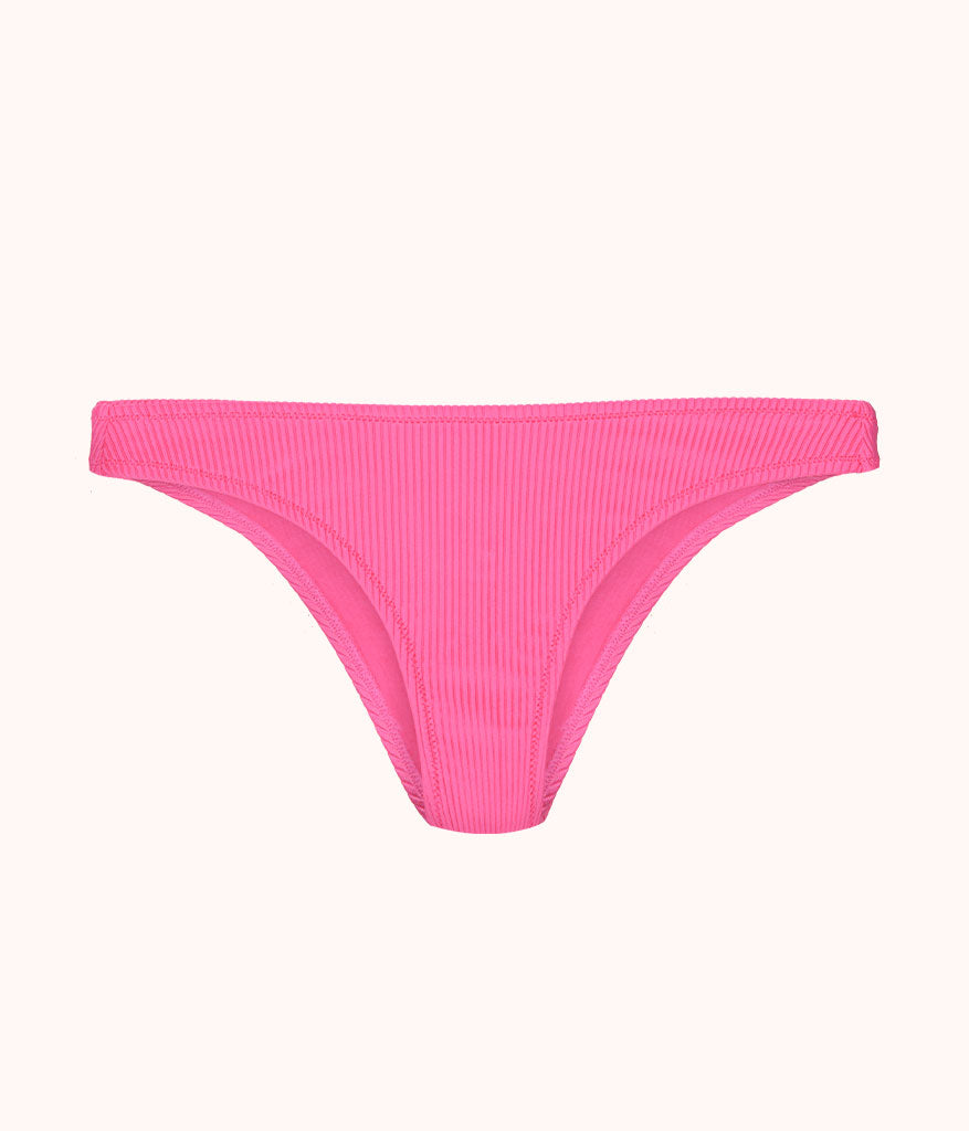 The Swim Ribbed Cheeky Bottom: Magenta
