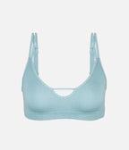 The Skinny-Strap Seamless Bralette: Sky Blue