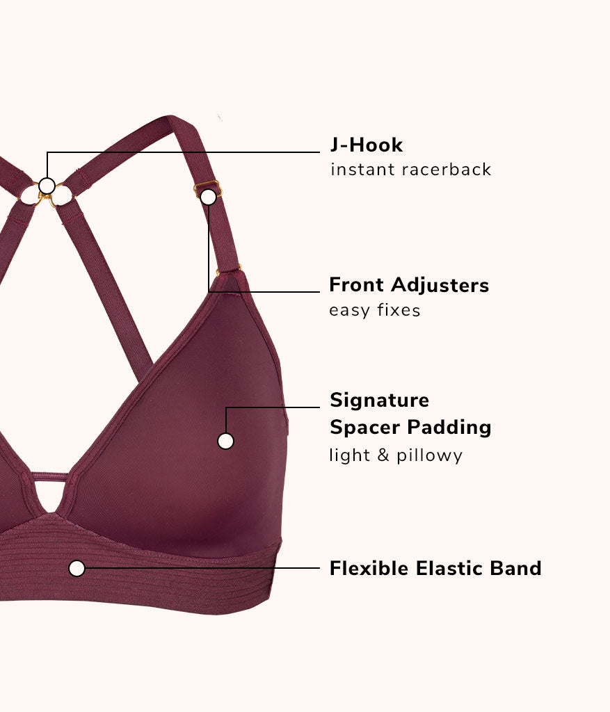 The Spacer Bra Trio: Toasted Almond/Jet Black/Plum