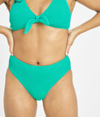 The Ruched Plunge Bralette & High Waist Swim Bundle: Aquamarine
