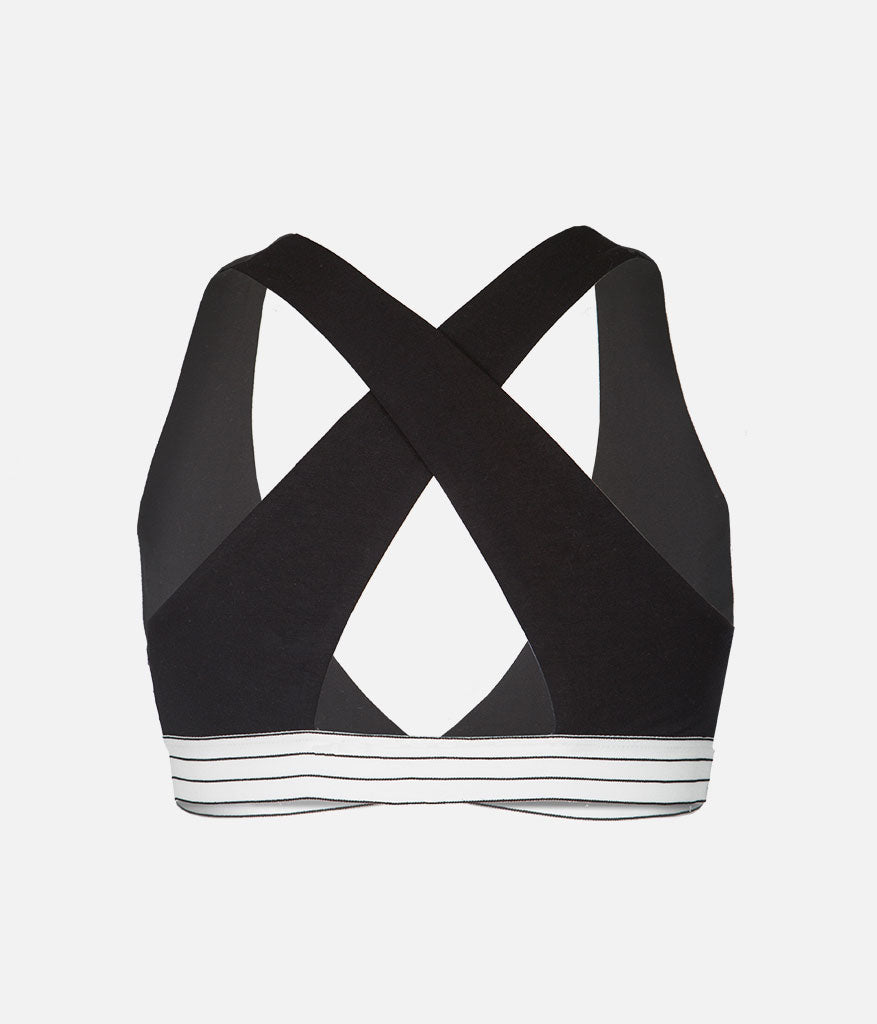 The Cross Back Bralette: Jet Black