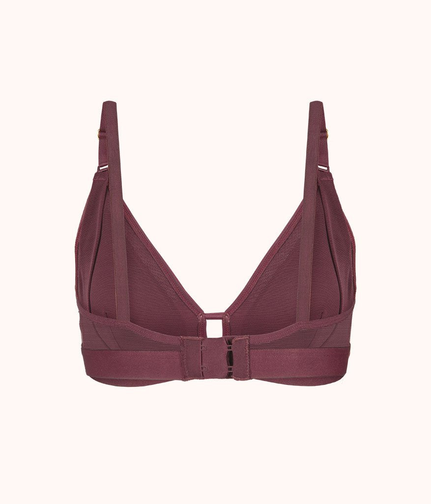 The Mesh Trim Nursing Bralette: Plum