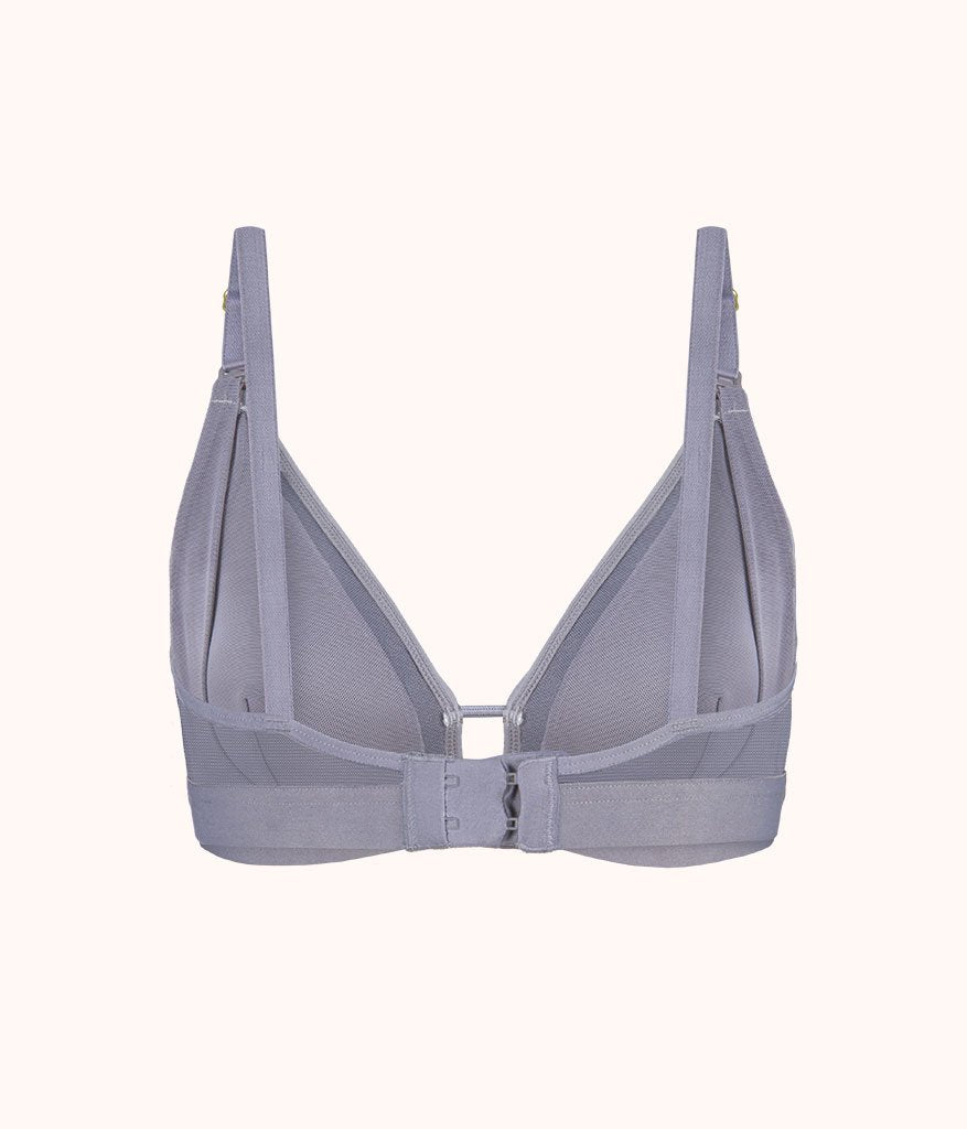 The Mesh Trim Nursing Bralette: Smoke