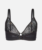 The Palm Lace Busty Bralette: Jet Black