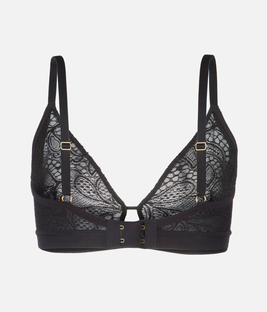 The Palm Lace Busty Bralette: Jet Black