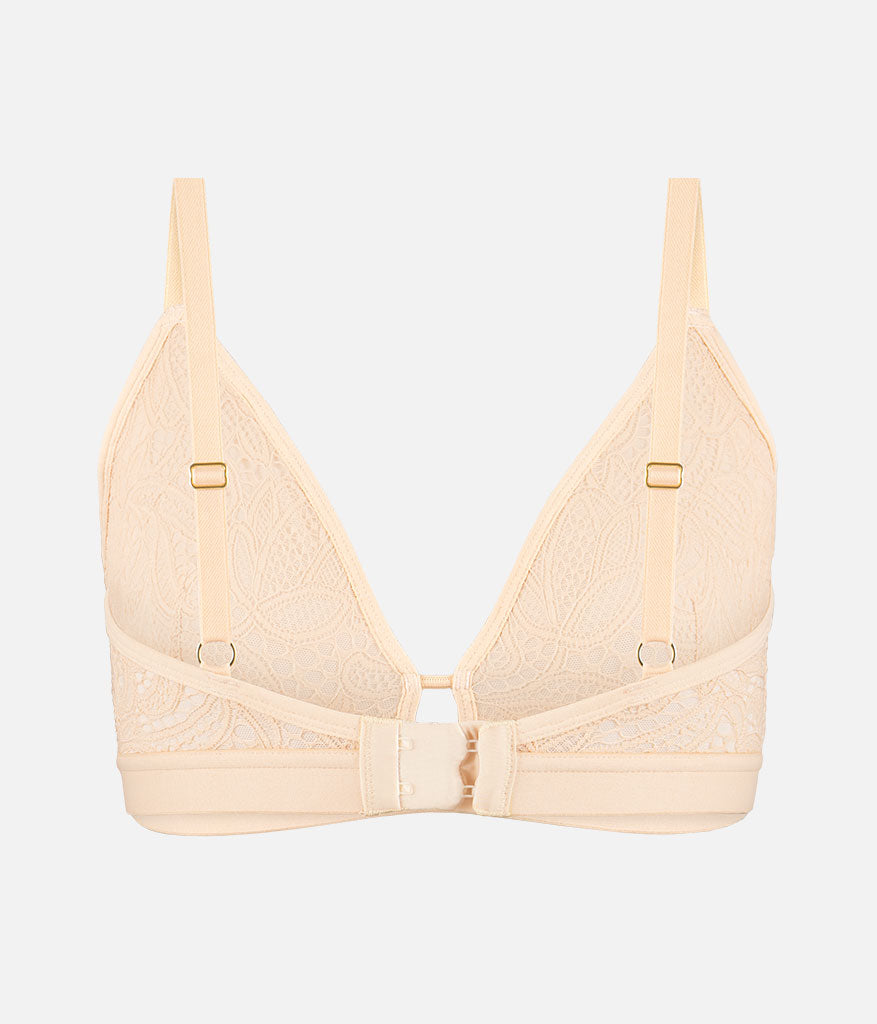 The Palm Lace Busty Bralette: Toasted Almond