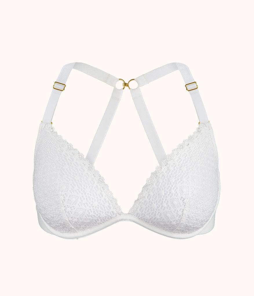 The Crochet Lace Deep V No-Wire Push-Up: Fresh White