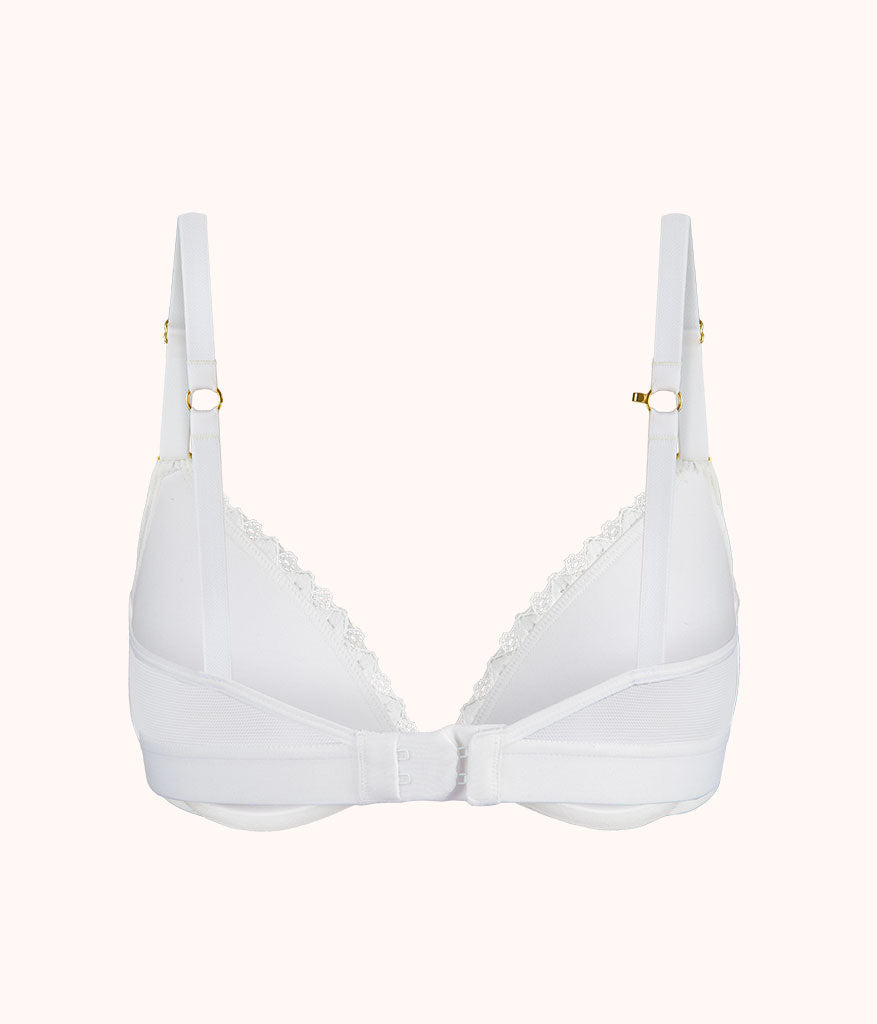 The Crochet Lace Deep V No-Wire Push-Up: Fresh White