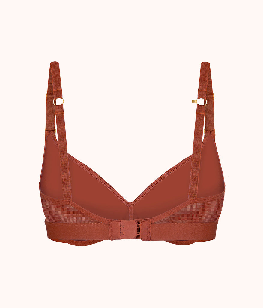 The Metallic Palm No-Wire Push-Up: Burnished Mahogany/Metallic Palm Print