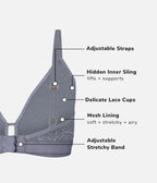 The Palm Lace Busty Bralette: Jet Black