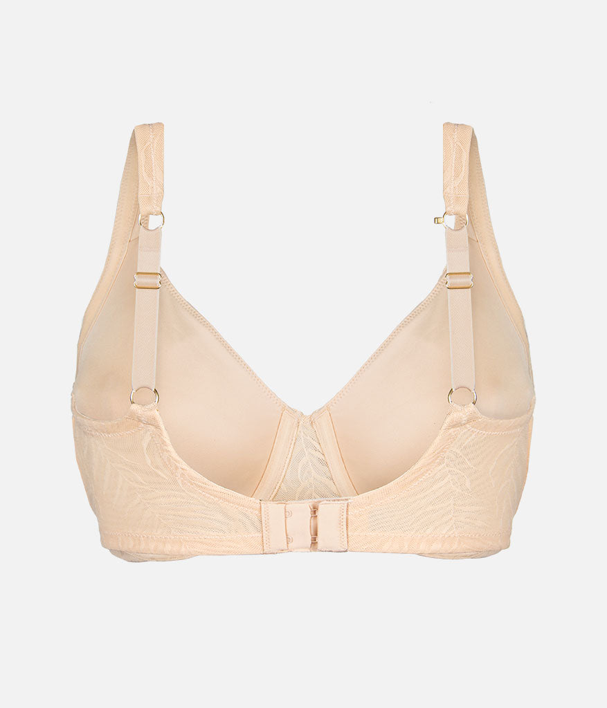 The Smooth Lace Minimizer Bra: Toasted Almond