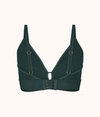 The Busty Stripe Mesh Bralette: Emerald